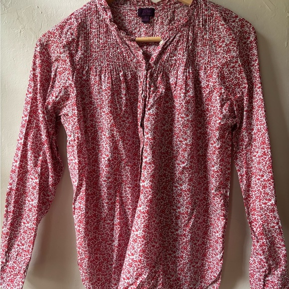 J. Crew Liberty of London Pink Puff Sleeve Smocked Blouse - Picture 2 of 11